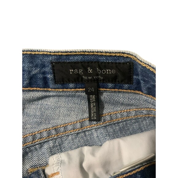 Rag & Bone Bellhouse Women’s Jeans Size 24 Straight Leg Blue Distressed Denim - Picture 6 of 9